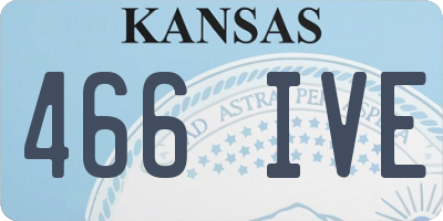 KS license plate 466IVE