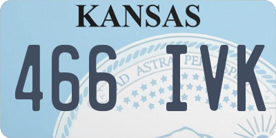 KS license plate 466IVK