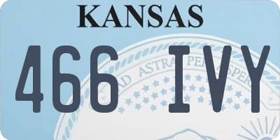 KS license plate 466IVY