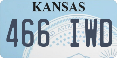 KS license plate 466IWD