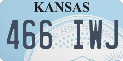 KS license plate 466IWJ