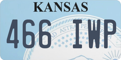 KS license plate 466IWP