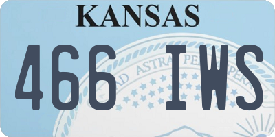 KS license plate 466IWS