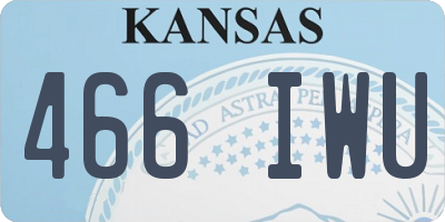 KS license plate 466IWU