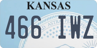 KS license plate 466IWZ