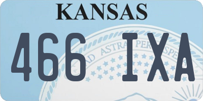 KS license plate 466IXA