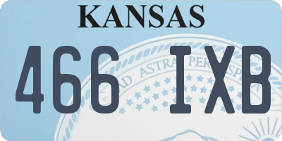 KS license plate 466IXB