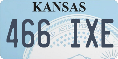 KS license plate 466IXE
