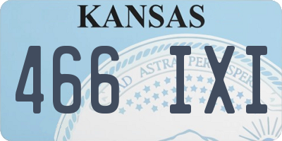 KS license plate 466IXI