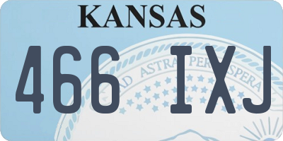 KS license plate 466IXJ