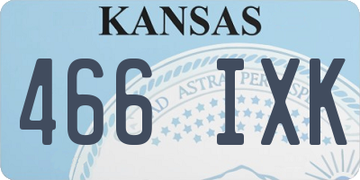 KS license plate 466IXK