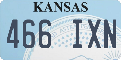 KS license plate 466IXN