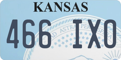 KS license plate 466IXO