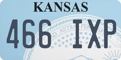 KS license plate 466IXP