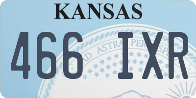 KS license plate 466IXR
