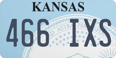 KS license plate 466IXS