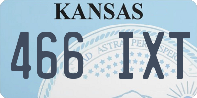 KS license plate 466IXT