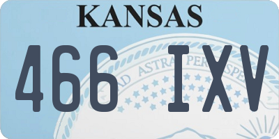 KS license plate 466IXV