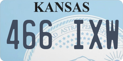 KS license plate 466IXW