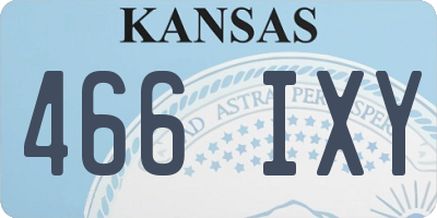 KS license plate 466IXY