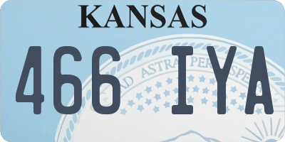 KS license plate 466IYA