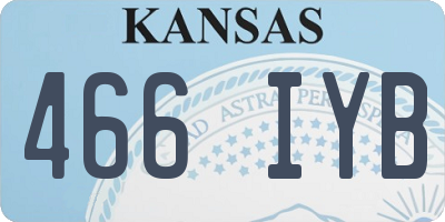 KS license plate 466IYB