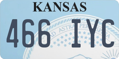 KS license plate 466IYC