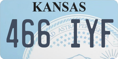 KS license plate 466IYF