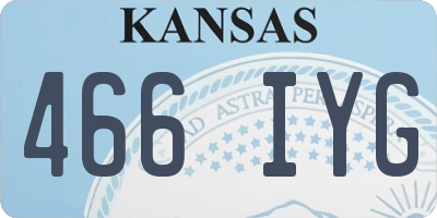 KS license plate 466IYG