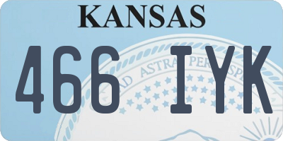 KS license plate 466IYK