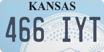 KS license plate 466IYT