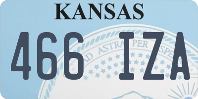 KS license plate 466IZA