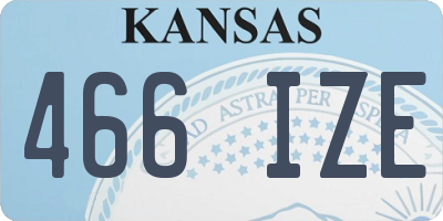 KS license plate 466IZE