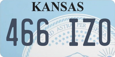 KS license plate 466IZO