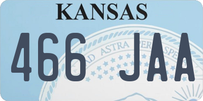 KS license plate 466JAA