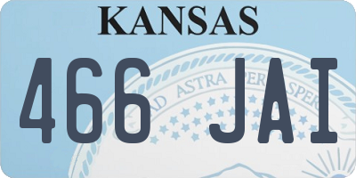 KS license plate 466JAI