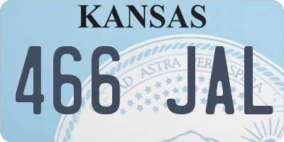 KS license plate 466JAL