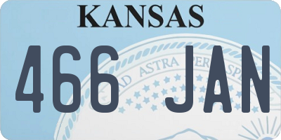 KS license plate 466JAN