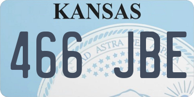 KS license plate 466JBE