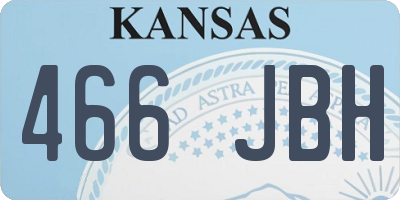 KS license plate 466JBH