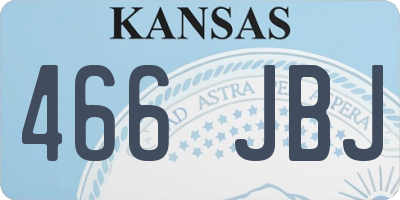 KS license plate 466JBJ