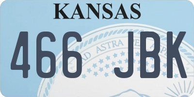 KS license plate 466JBK