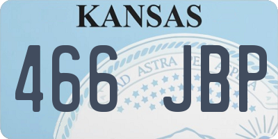 KS license plate 466JBP
