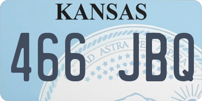 KS license plate 466JBQ