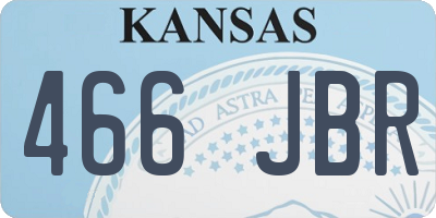KS license plate 466JBR