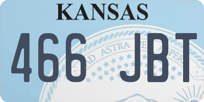 KS license plate 466JBT