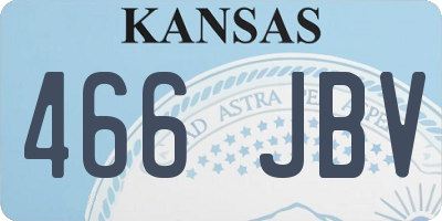 KS license plate 466JBV