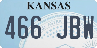KS license plate 466JBW