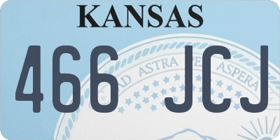 KS license plate 466JCJ