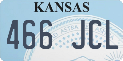 KS license plate 466JCL